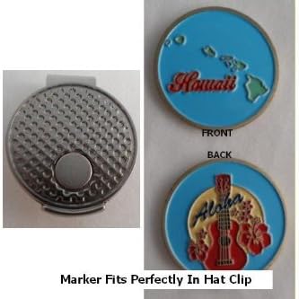 Ukelele & Hawaii Golf Ball Marker w/ Silver Hat Clip