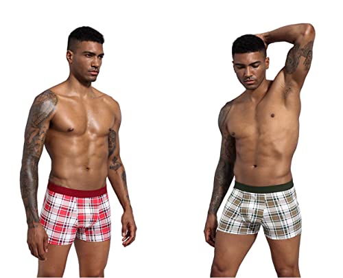 Smndy Men's Underwear Boxer Briefs Soft Cotton No Ride-Up Short Length Trunks Breathable Sports Underwear 5 Pack-Htb-Gezi-S #TOP2