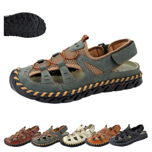 Sandalias de punta cerrada para hombre, calzado deportivo de malla para playa y verano