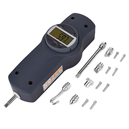 Digital Force Meter, 0N 100N 300N 500N Digital Display Dynamometer Force Gauge Push and Pull Tester Meter with 5 Side Heads for Industries Machinery (100)