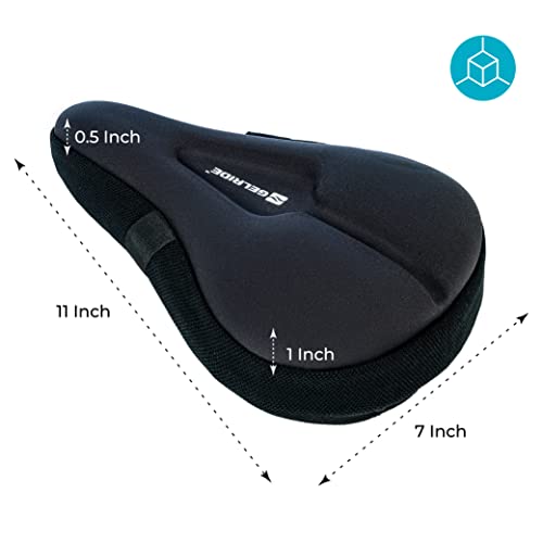 GELRIDE-Advanced-Gel-Bicycle-Saddle-Seat-Cushion-Cover-for-Indoor-Outdoor-Cycling-Exercise-Cycle-Soft-and-Washable-100-Gel-Material-Made-in-India