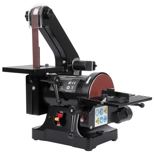 GarveeTech 1 x 30 Inch Belt Sander with 5 Inch Disc Sander, Powerful Bench Sander with 2.1A powerful Motor for Woodworking, (8 * 80 Grit, 4 * 100 Grit)