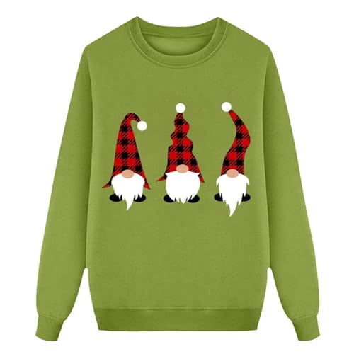 Sudaderas navideñas divertidas de cuello redondo suéter navideño parejas feo a juego suéteres navideños para papá mamá niños reno suave Sweatshirt Papá Noel casual sudadera de Navidad, Verde, 4 años