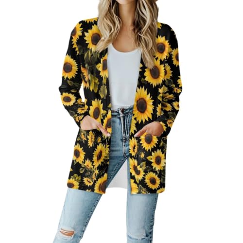 Image of Womens Open Fron Cardigan Sweaters Long Sleeve Tops Daily Coats