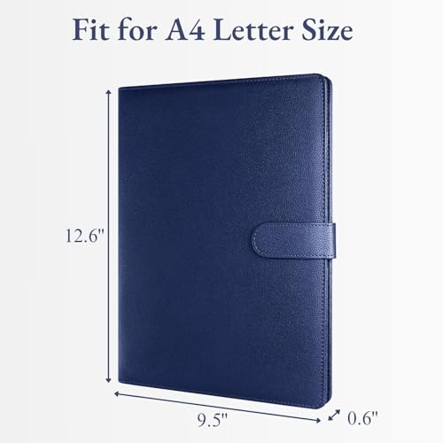 Image of Mymazn Padfolio, Portfolio Folder, Legal Pad Holder, Resume Folder | Faux Leather Binder with Document Organizer, Business Card Holder, Letter-Size Notepad for Interview, Men & Women