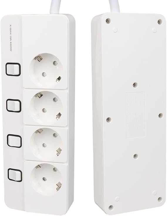 TechMore Yamatik XMAN 4'lü Ayrı Anahtarlı 1.5 Metre 4000W 16Ah Termal Güvenlik Akım Korumalı Grup Priz