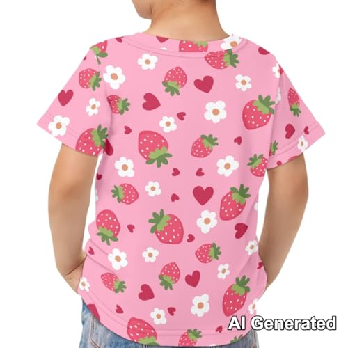 Image of Xhuibop Kids Tshirts Girls Boys 3-16 Years Summer Clothes for Teens Loose Fitting Tops