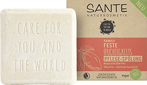 SANTE Naturkosmetik Acondicionador sólido para cabello seco, fórmula vegana con mango y aloe vera orgánico, acondicionador hidratante fijo, 1 x 60 g