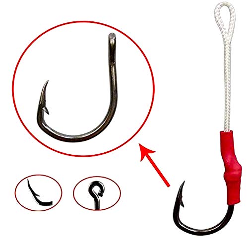 SHADDOCK 106 Stück Angelhilfe Haken Tackle 420 Edelstahl Jigging Assist Angelhaken Kit mit starken PE-Schnur Spaltringen – Bild 6