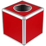 NUOBESTY Raffle Ball Game Box, 7.87' Square Opaque Lottery Ticket Card Storage Container with Aluminum Frame, Multifunctional Small Donation Ballot Bin for Party Games, Voting & Suggestion