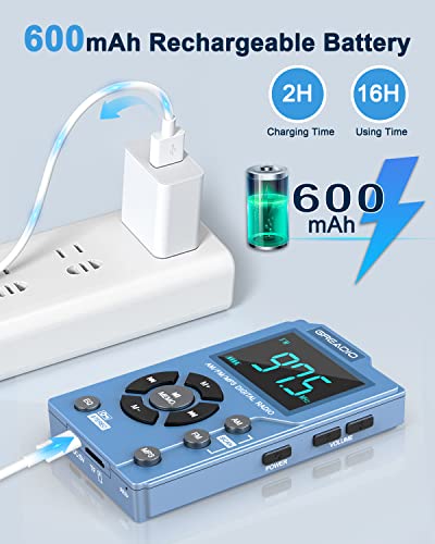 Greadio Radios Portable Am Fm With Mp3 Player, Best Reception Pocket Radio, Large Lcd Screen And Easy To Use, 6 Eq Stereo Earphone Jack Walkman Radio, For Jogging, Walking, Camping Am Fm Radio #TOP5