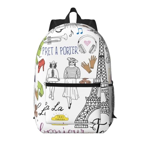 Sac à dos quotidien Tour Eiffel anti-désordre avec poches multiples