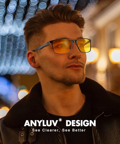 Image of ANYLUV Polarized Sunglasses for Men Rectangular Classic Al-Mg Metal Frame Sun Glasses Mens Sunglasses with UV Protection