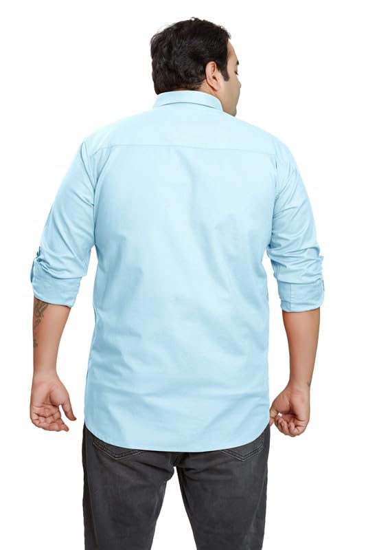 Image of BE ACTIVE Plus Size Lycra Cotton Satin for Men Shirts|| All Plus Size Men|| Cotton Stylish Full Sleeves Shirt for Men