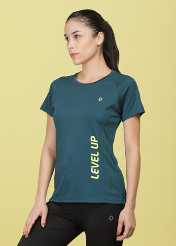 Image of Dollar Women's Polyester Solid Sports Half Sleeve Regular Fit Active Wear Gym Tshirt | Round Crew Neck Breathable T-Shirt for Running Workout and Fitness | Pack of 1