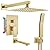 gotonovo Shower System Set with Tub Spout 3 Function Wall Mounted Shower Faucet Combo Rainfall Shower Head and Handheld Spray Rough-in Valve Shower Trim Kit 10 Inch Brushed Gold