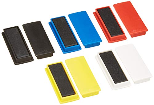 Preisvergleich Produktbild Rechteckmagnet, 10 Stück Farbig Sortiert