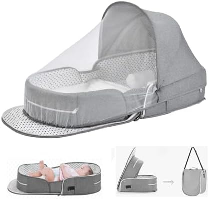 Amazon.com : PGONEEE Baby Travel Bassinet Portable Bassinets, Foldable ...