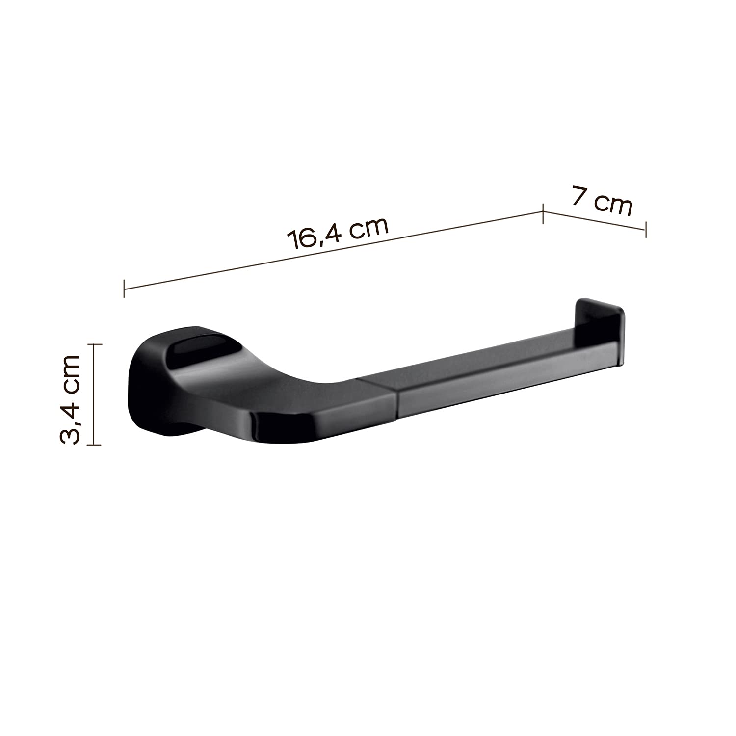 Gedy Krabi Toilet Roll Holder, Black, Components Made of Stainless Steel and Cromall, 2 Year Warranty - Image 2