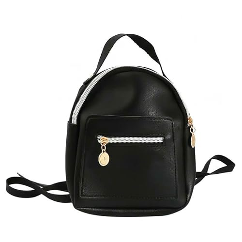 ZQUZEMS Mochila pequena para mulher, mochila pequena para mulher, bolsa de ombro, Preto