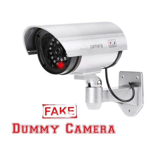 Image of QEEIG Bullet Dome Dummy Fake CCTV Camera with Ideal for Blinking Red LED Light | Waterproof, Wall Mount - Ideal for Home, Office, Storefront Security | Set of - 04 (Set of - 04)