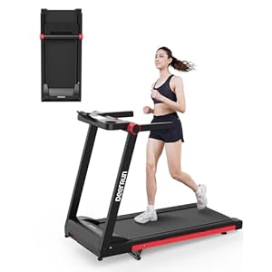 DeerRun Portable Folding Treadmill, 3.5HP Treadmills for Home with Incline, 350 LBS Capacity Walking Running Exercise Treadmill, Bluetooth Enable, Foldable Treadmill with LED Display