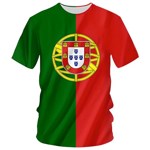 YuanDiann 2024 Européen Football Coupe T Shirts Le Portugal Ventilateurs Encourager Sport Homme Femme Drapeau National Impression Manche CourteBrésil...