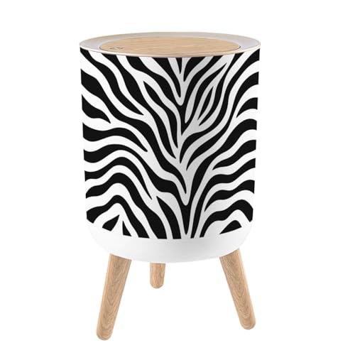 Caneca de basura con tapa estampado cebra 7L