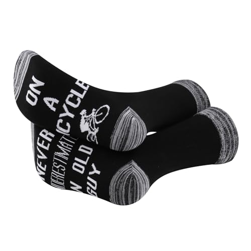 G2TUP 1 Pair Bicycle Lover Gift Never Underestimate An Old Guy On A Bicycle Socks Cycling Socks Biker Rider Gift Cyclist Sock