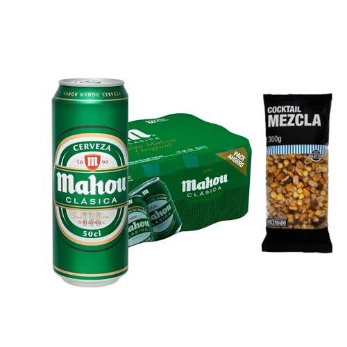 UBOON - Pack de 24 Latas de 50cl de Cerveza Clásica Dorada Lager: Suave Sabor, Refrescante y con Espuma Firme - 4.8% Vol. Alcohol + ¡Obtén un Cocktail Mezcla Mercadona de Regalo!'