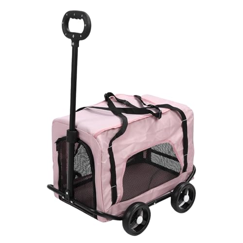 Transportín portátil para perros con 4 ruedas y diseño plegable compacto 3