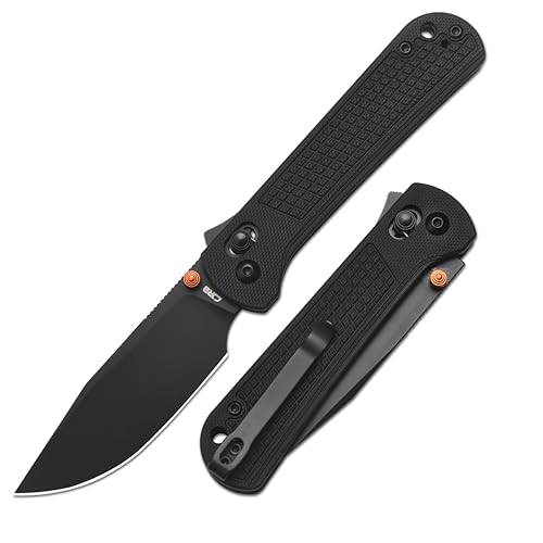 CJRB Bolt Folding Pocket Knife, 3.25'' AR-RPM9 Steel Blade G10 Handle EDC Knife with Recoil Lock Pocket Clip for Men Women Camping Survival Hiking, Black (J1960)