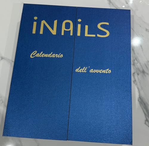 Calendario de Adviento de papel maché natural y resistente, con 25 cajones, con un gran centro azul