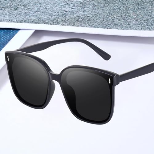 Image of IFLASH Oversized Polarized Square Sunglasses for Women Men Vintage Glasses with Flat Lens Fashion Stylish Shades