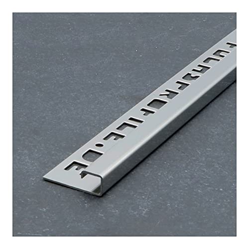 Fuchs Design 1 m perfil de baldosas Premium 12,5 mm cuadrados de inox acero V2A en brillante perfil de baldosa moderno carril de acero inoxidable