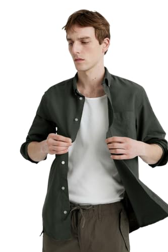 Image of BE ACTIVE Men's Oxford Cotton Lycra Casual Shirt || Men Stylish Shirt || Full Sleeves || Simple Shirt for Men || Timeless Style & Comfort