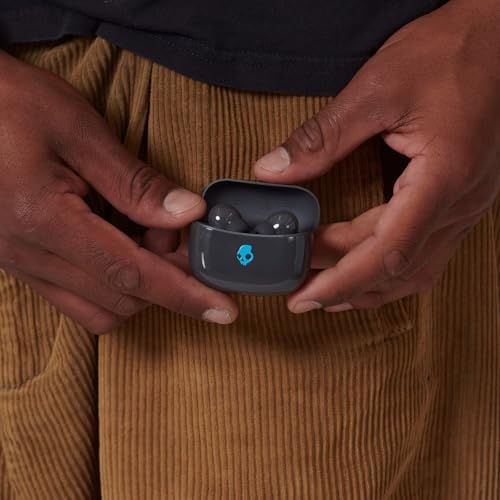 Image of Skullcandy Uproar ANC Wireless Earbuds, Active Noise Cancelling, 42Hr Battery + Rapid Charge, Quad Mic ENC, 10mm Drivers, Multipoint Pairing, Low Latency, Sweat & Water Resistant - Grey Glossy