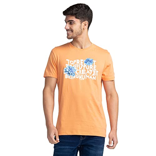 Image of Being Human Cactus Green Regular Fit Round Neck Men's T-Shirt Clothing