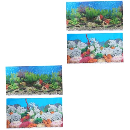 CORHAD 2個 背景の装飾 海のステッカー デ・パンタラ3D 戦車 水族館ヒーター 水槽の壁紙 水槽の装飾植物 水族館の背景 水槽のサンゴの装飾 魚 キット 真空 空気 両面装飾ステッカー