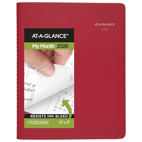 Image of AT-A-GLANCE 2026 Planner, Monthly, 15-Month, 9 inch x 11 inch, Large, Red (702501326)