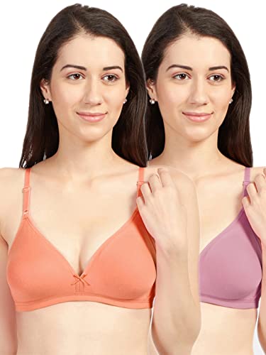 Image of SONARI Omania Womens Non-Padded Cotton Polyester Bras - Solid, Non-Wired, Medium Coverage, Hand Washable (Pack of 2)