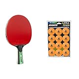 JOOLA Profi Tischtennisschläger Mega Carbon, ITTF zugelassen, für fortgeschrittene Spieler & 44255 Tischtennis-Bälle Training 40mm, Orange 12er Blister Pack