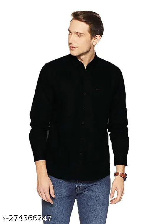 Image of Men's Cotton Casual Shirt, Brown, Full Sleeves, Regular Fit