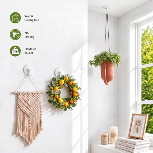 6-Count Keno 360° Swivel Adhesive Ceiling Hooks (White) $7.97 ($1.32 each) - image 2