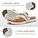 COFACE Womens Orthopedic Flip Flops Ladies Slip On Athletic Yoga Mat Memory Foam Cushioned Recovery Walking Thong Sandals Summer Beach Pool Slippers Plantar Fasciitis Arch Support White Brown Size 9.5