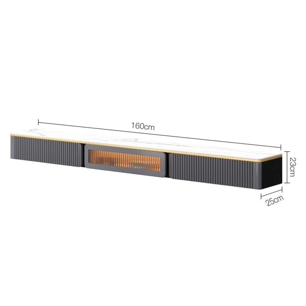 Mobile TV Mobiletto Mobile TV sospeso a parete con luci a LED(Grijs,160cm)