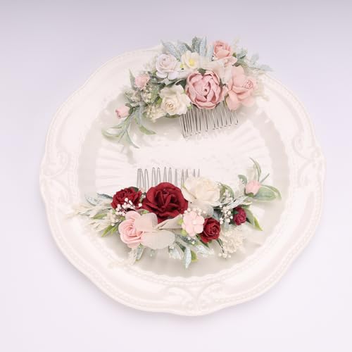 Peine floral con flores secas para cabello miniatura 5