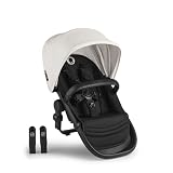 Bugaboo Kangaroo Sibling Seat – Second Seat Attachment for Double Stroller Conversion, Reversible Toddler Seat with Adjustable Footrest & UPF 50+ Canopy - Misty White