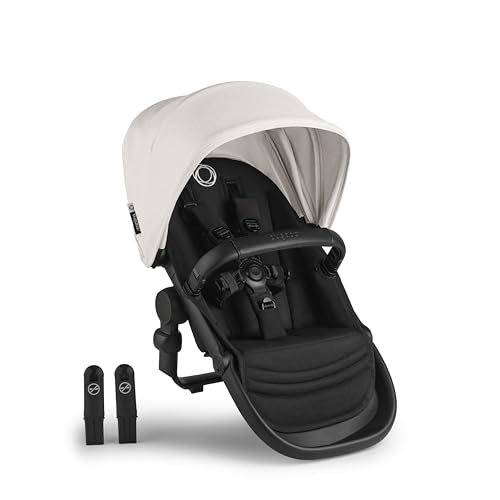 Bugaboo Kangaroo Sibling Seat – Second Seat Attachment for Double Stroller Conversion, Reversible Toddler Seat with Adjustable Footrest & UPF 50+ Canopy - Misty White