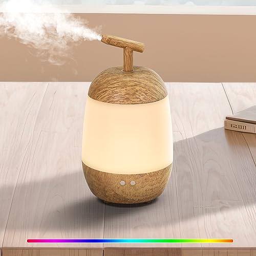 New Creative LED Lights Humidifier, Diffuser Humidifier with Warm White and RGB, 360°Rotatable Large Fog Volume Hydration, Humidifier for Bedroom Large Room Home Office (360 Humidifier)